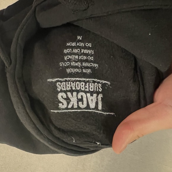 Jacks Surfboards Hoodie Men's Medium Black Surfing Sweatshirt - Picture 3 of 6